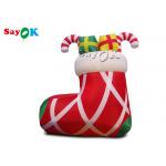 Commercial Red 210D Inflatable Stocking Socks With Candy for sale