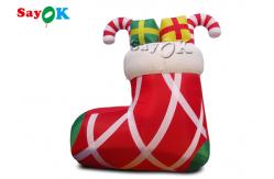 China Commercial Red 210D Inflatable Stocking Socks With Candy supplier