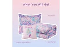 China Comfortable Fluorescence Childrens Quilt Set 3 Piece Mermaid Double Bedding Set supplier
