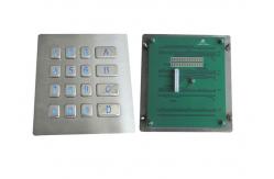 China 16 Keys Led Backlighting Matrix Metal Keypad IP65 supplier