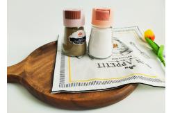 China Rationed Salt Glass Jars Squeezable Cap Salt Jars supplier