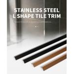 Stainless Steel Strip L Profile Sustainable L Tile Trim 0.55mm Thickness for sale