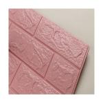 Pink PE Foam Wall Sticker 5mm Thickness 3D PE Foam Brick Wall Stickers for sale