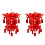 25*33cm 3mm Thick Felt Brightness Red Chinese Lanterns for sale