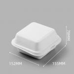 155mm Eco Friendly Square Bagasse Lunch Box Food Container For Restaurant for sale