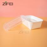 Biodegradable Rectangle Takeaway Bowl Kraft Paper Food Container for sale