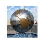 Globe Water Fountain Stainless Steel Outdoor Sculpture Modern Art Design for sale