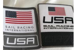 China Fashion Logo Design Printed Garment Labels , Flag  Pattern Reflective Patches For Clothing supplier