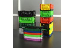 China Camping Plastic 120mm Foldable Vegetable Crates With Handle supplier