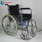 Versatile Folding Steel 2 In 1 Commode Wheelchair With PU Leather Seat for sale