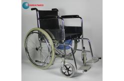 China Multifunctional Customization Folding Steel Wheelchair 2 In 1 Commode Chair supplier