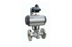 China Stainless Steel Flange End Vacuum Ball Valve With Pneumatic Actuator DIN Standard supplier