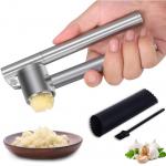 Garlic Press Mincer Rust Proof 304 Stainless Steel Garlic Crusher & Peeler Set for sale