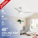 Modern Design LED Ceiling Fan Smart Remote Control and Fancy Design with White ABS Blades for sale