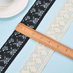 Black Cotton Embroidery Wedding Bridal Lace Fabric 5cm Width