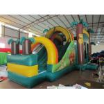Attractive Palm Tree Inflatable Obstacle Courses 0.55mm Pvc Tarpaulin 12 X 4m