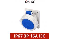 China 32A 5P IP67 380V Oblique Plug-in Industrial Panel Mounted Socket supplier