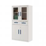 2 Glass Sliding Door Steel File Cabinet Metal Storage Cupboard