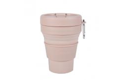China 16oz Portable Foldable Silicone Coffee Mug With Lid And Straws supplier