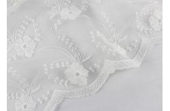 China Dubai Guipure White Embroidered Lace Fabric Fabric , Scalloped Edge Lace Fabric supplier