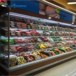 Vertical Open Display Chiller LED Multideck Air Curtain Cabinet Fridge 2067mm Height for sale