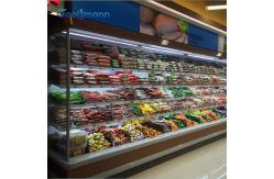 China Vertical Open Display Chiller LED Multideck Air Curtain Cabinet Fridge 2067mm Height supplier