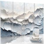 Printed Oil Painting Wall Decoration Polyester Sound Absorbing Board for sale
