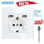 EU Standard Electric Wall Socket And Convenient With USB Port for sale