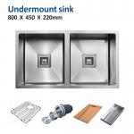 110mm Brushed Gold Kitchen Sink 16 Gauge , Apartment Kitchen Sink 80x45 for sale