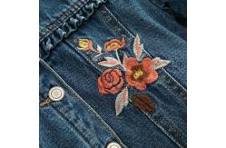 China Embroidery Designs Kids Denim Clothes , Lovely Winter Girls Jeans Coat supplier