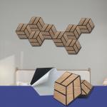 PVC Veneer Hexagon Felt Polyester Fiber Sound Absorbing Board for sale