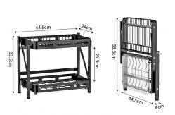 China Floor Standing Foldable Multi Layer Kitchen Shelf Dish Storage Rack Free Install supplier