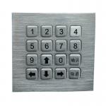 16 Keys Stainless Steel Keypad IP67 Dynamic Washable Vandal Resistant Keypad for sale