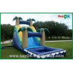 Commercial Water Park Inflatable Bouncer Slide With Full Printing Inflatable Slip And Slide With Pool for sale