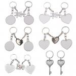 Valenties Day Gifts Zinc Alloy Sublimation Couples Keyrings Matching Keychains For Couples for sale