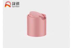 China Pink Color 18mm 20mm 24mm Disc Top Cap Plastic Bottle Caps For Cosmetics supplier