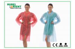 China Nonwoven PP MP TVK Lab Coats Disposable With Shirt Collar supplier
