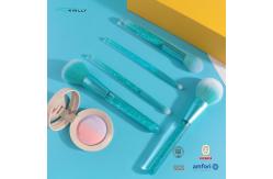 China Liquid Handle 5PCS Luxury Makeup Brushes Bling Shiny Liquid Quicksand Glitter Blue OEM supplier