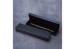China Custom Pu Leather Black Recycled Paperboard Jewelry Box with Foam Insert supplier