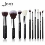 Handcrafted 14.2cm 17.5cm Natural Makeup Brushes Set Glossy Aluminum Ferrule for sale
