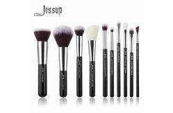 China Handcrafted 14.2cm 17.5cm Natural Makeup Brushes Set Glossy Aluminum Ferrule supplier