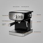 1.25L Removable Battery Powered Coffee Machine Pressure Gauge Milk Frother Steamer Machine