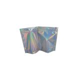 Holographic Plastic Pouch Packaging Transparent Front Laser Film Customized Size for sale