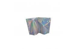 China Holographic Plastic Pouch Packaging Transparent Front Laser Film Customized Size supplier
