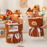 Christmas Pawfect Leader Plush Toy Set Capybara Flower Bouquet Kawaii Cartoon Gift for Valentine's Day/Birthday for sale