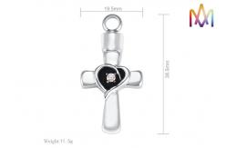 China 19.5x38.5MM Rustproof Cross Urn Engraved Necklace Charms supplier