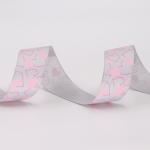 Silk Screen Printing Double Faced Satin Ribbon 100% Polyester Material