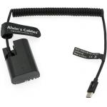 PD USB C Type-C to LP-E6 Dummy Battery Power Coiled Cable for Canon EOS R R5 R6 90D 80D 70D 60D 60Da 5D for sale
