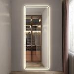 Rectangular Bathroom Hardware Sets , Illuminated Full Body LED Dressing Mirror
