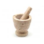 4 Inch Stone Mortar And Pestle Natural Marble With Set Beige Color for sale